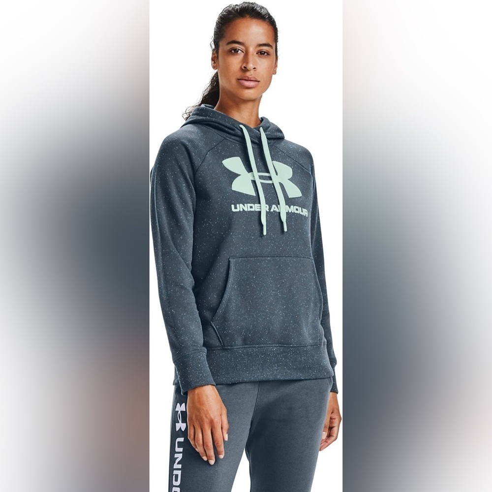 Under Armour Blue & Gray Sparkled Hoodie with Logo Women’s Size Medium